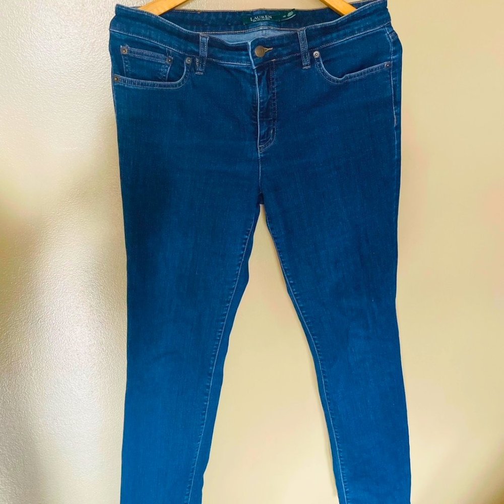 Ralph Lauren Classic Mid-Rise Straight Leg Size 10 Blue Jeans
